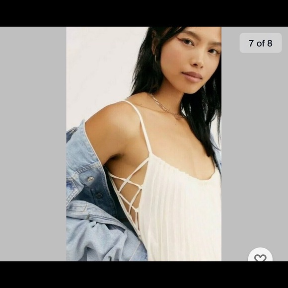 Free People cream pleated lace Hailee midi dress - Picture 7 of 15